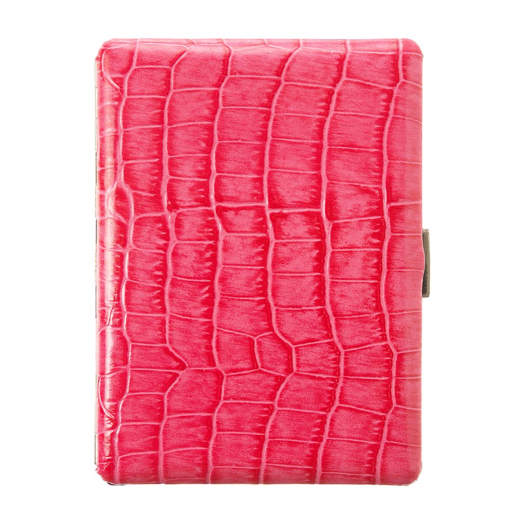 Tsubota Pearl Cosmos Croco Cigarette Case - Pink - Image 2