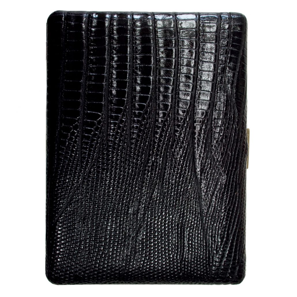 Tsubota Pearl Cosmos Lizard Cigarette Case - Black - Image 2