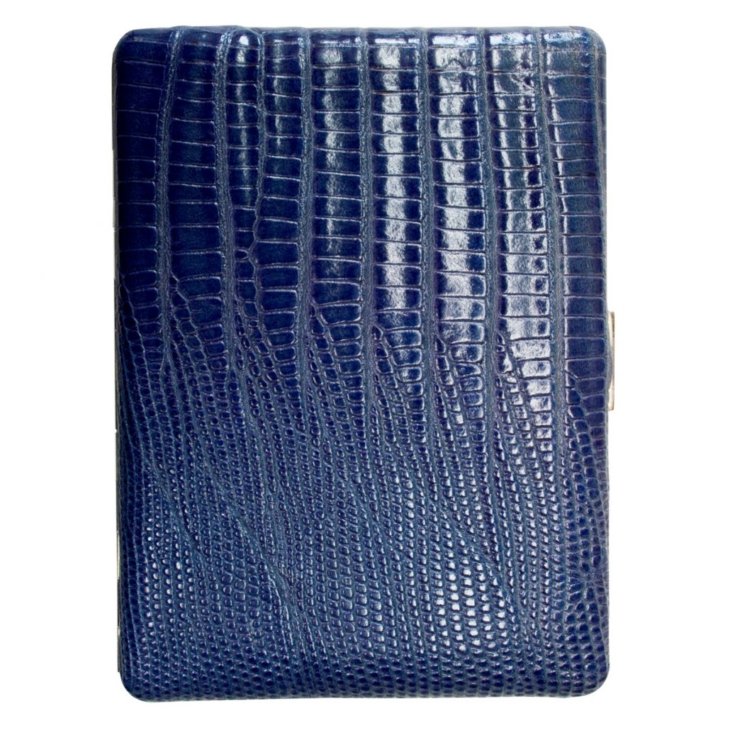 Tsubota Pearl Cosmos Lizard Cigarette Case - Blue - Image 2