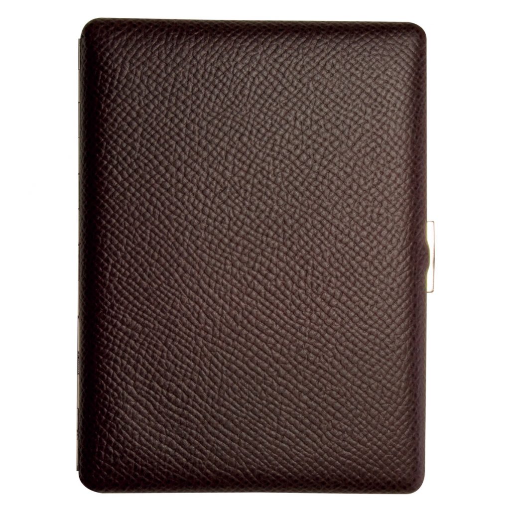 Tsubota Pearl Cosmos Noblesse Cigarette Case - Brown - Image 3