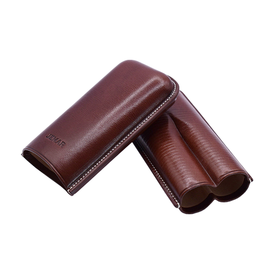 Jemar Brown Leather Cigar Case - 2 Robusto - Image 2