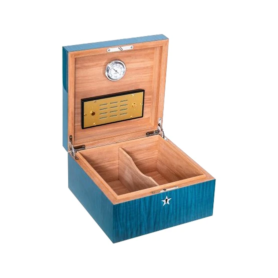 Elie Bleu Che Star Dyed Sycamore Humidor - 75 Cigar Capacity - Image 2