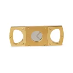 Elie Bleu Double Blade Cigar Cutter - Stainless Steel Golden Polished/Satin