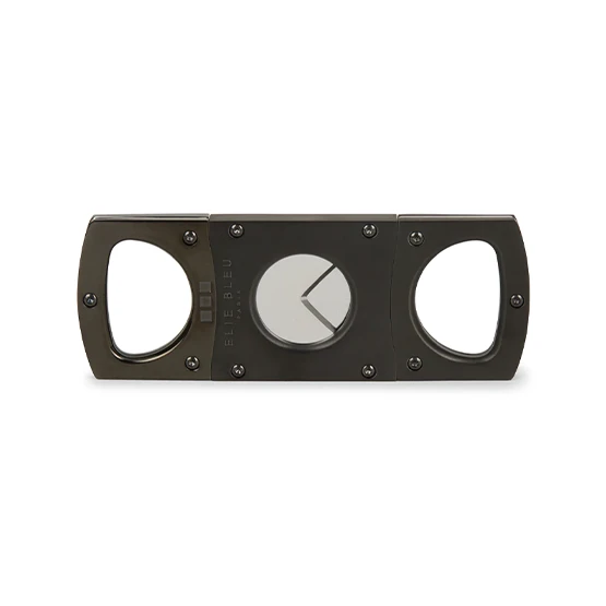 Elie Bleu Double Blade Cigar Cutter - Stainless Steel/ Black Resin