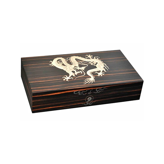 Elie Bleu Dragon Macassar Humidor - 110 Cigar Capacity