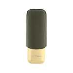 S.T. Dupont 2 Cigar Case - Khaki Grained/Golden