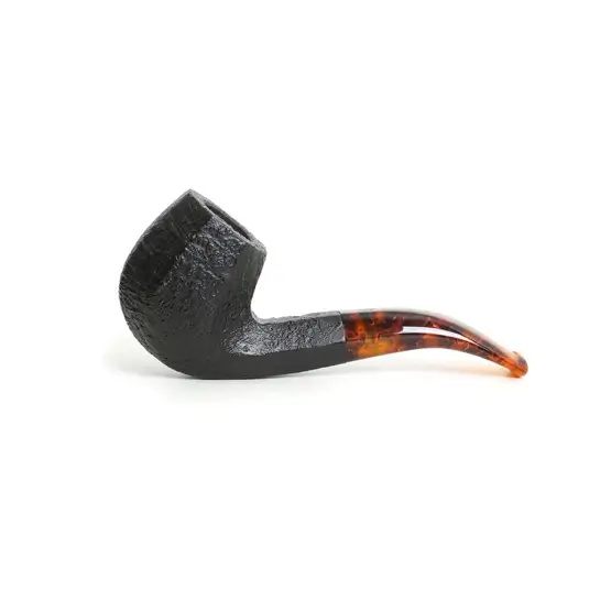 Savinelli Ottagono Black Bent 9mm Pipe - Sandblasted