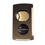BLD 3-in-1 Double Cigar Cutter V-Cut and Punch - Black/Chrome