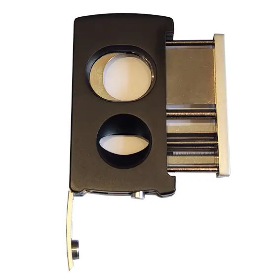 BLD 3-in-1 Double Cigar Cutter V-Cut and Punch - Black/Chrome - Image 2