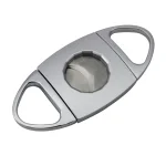 BLD Double Finger Double Blades Oval Cigar Cutter - Chrome/Satin