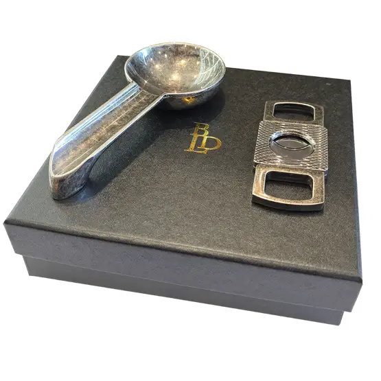 BLD Cigar Ashtray and Cigar Cutter Set - Gunmetal - Image 2