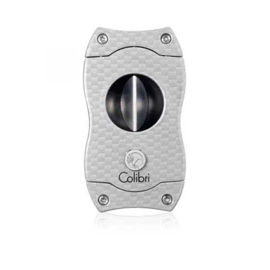 Colibri V-Cut Cigar Cutter - Silver Carbon Fiber Print