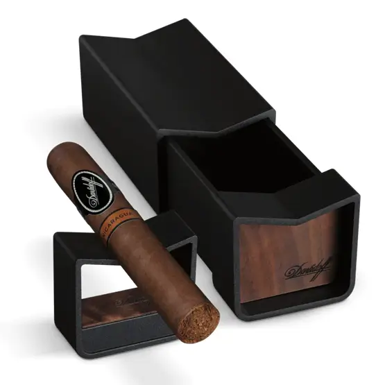Davidoff Sliding Ashtray- Black & Wood
