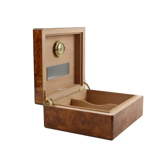 Elie Bleu Amboyna Burl Humidor - 50 Cigar Capacity