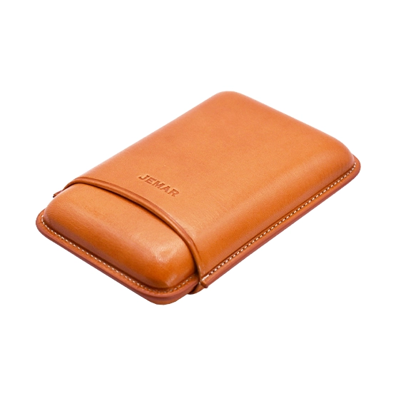 Jemar Natural Leather Cigar Case - 3 Robusto