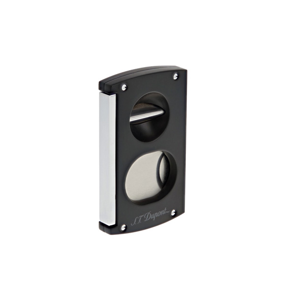 S.T. Dupont Double Blade S and V Cigar Cutter - Black and Chrome