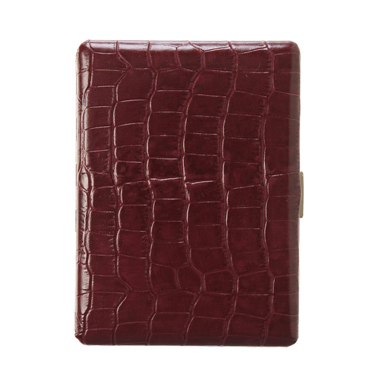 Tsubota Pearl Cosmos Croco Cigarette Case - Brown