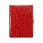 Tsubota Pearl Cosmos Croco Cigarette Case - Red