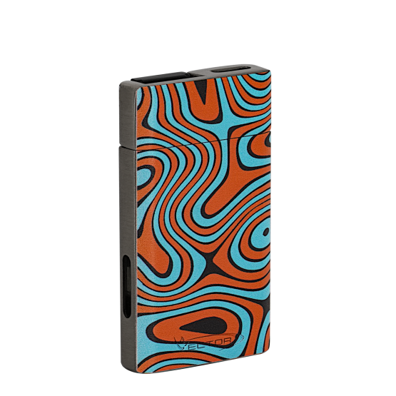 Vector Bishop Flat Flame Lighter - Orange Turquoise Wave - Image 2