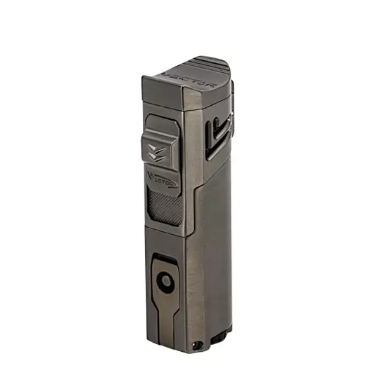 Vector Caliper Single Jet Flame Cigar Lighter - Gunmetal Satin Matte
