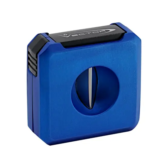 Vector VCUBE V-Cut and Punch Cigar Cutter - Rubber Matte Blue
