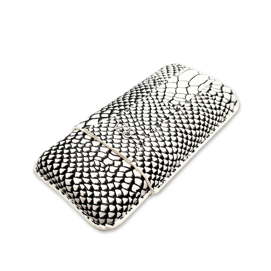 VSB Snake Skin Leather Cigar Case - 3 Robusto - Image 2