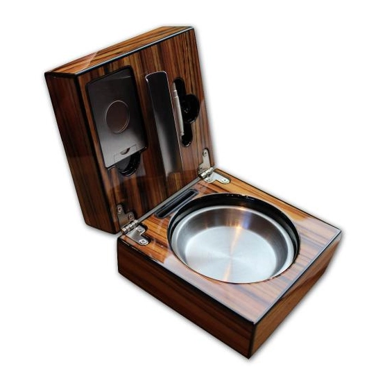 Havana House Zebra Wood Folding Ashtray