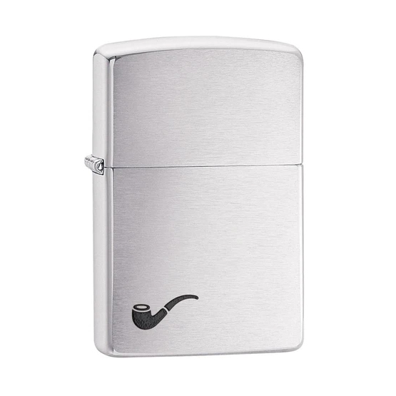 Zippo Brushed Chrome Finish Pipe Soft Flame Lighter