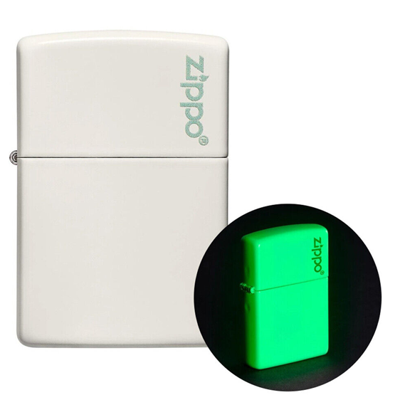 Zippo Classic Glow In the Dark With Zippo Logo Soft Flame Lighter